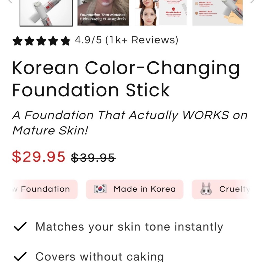 Zephoco Color Changing Foundation Stick - Picture 12 of 12